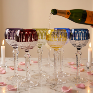 Wholesale Luxury Hand Cut Colored Glass Crystal <b>Wine</b> <b>Goblet</b> for Hospitality & Retail Distribution - Product Image 5