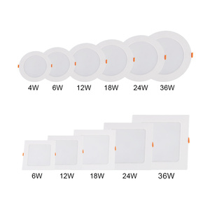 <span class=keywords><strong>Panel</strong></span> de Luz Led Plano Ultra Delgado de Techo de 4W 6W 12W 18W 24W 36W Empotrable Redondo y Cuadrado - Product Image 1