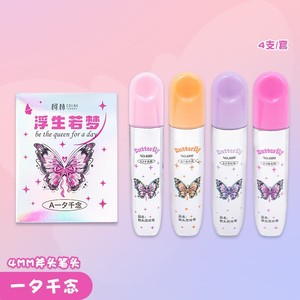 Juego de Rotuladores de <span class=keywords><strong>Colores</strong></span> Pastel con Purpurina de Mariposa para Niñas, Plateado Metálico y Pastel, Mini Material Escolar para Escribir en el Diario - Product Image 3