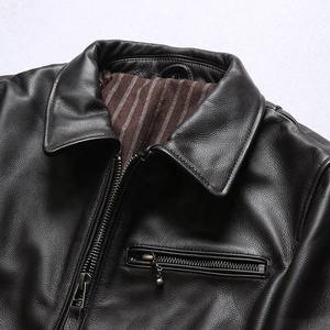 <span class=keywords><strong>Manteau</strong></span> de revers de moteur de loisirs quotidiens de bonne qualité OEM <span class=keywords><strong>bon</strong></span> marché vestes en cuir de vachette véritable décontractées pour hommes vêtements - Product Image 4