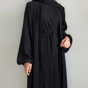 Personnalisation en gros 2024 nouvelle <span class=keywords><strong>robe</strong></span> pour femmes de couleur unie vêtements islamiques mode Dubai Abaya <span class=keywords><strong>robe</strong></span> pour femmes - Product Image 1