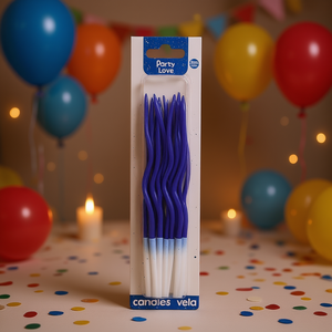 Velas en Espiral Party Love de 11 cm Azules para Decoración de Fiestas - Product Image 2