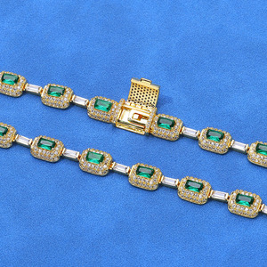 Bracelets Kaléidoscope en Moissanite GRA, style urbain affirmé, en Argent S925 plaqué or véritable, pavé invisible, bijoux rap ODM - Product Image 6