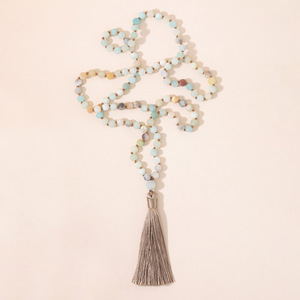 Pierres précieuses de guérison de Yoga faites à la main, 108 perles Mala, Bracelet, bijoux de <span class=keywords><strong>méditation</strong></span>, collier de prière - Product Image 4