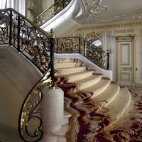 Escalier en fer forgé à double hélice Caractéristique d'entrée de luxe dramatique