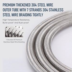 Ống dẫn nước vòi bếp bằng thép không gỉ kiểu dáng hiện đại FANSKI, thiết kế bện mềm dẻo, dùng cho hệ thống ống nước. - Product Image 5