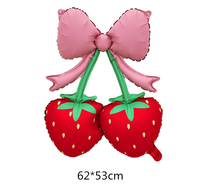 Ballon en aluminium en forme de cerise avec nœud, qualité supérieure, pour décoration de fête aux fruits sucrés - Grande Vente
