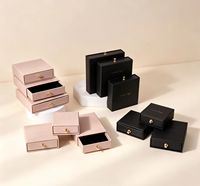 Boîte à bijoux personnalisée avec tiroir, doublée d'éponge, gaufrée, pour ranger bagues, colliers, boucles d'oreilles, emballage cadeau, logo personnalisé