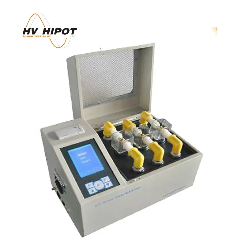 HVHIPOT GDOT-3C 80kV เครื่องทดสอบแรงดันไฟฟ้าฉนวน (BDV) 3ถ้วยสำหรับหม้อแปลงพร้อมหน้าจอ LCD ขนาดใหญ่