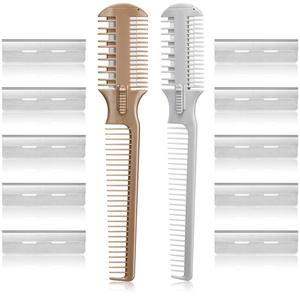 Double Side Thinning Trimmer Hair Cutting comb hair Razor Comb With Stainless Steel Blade for hairdresser