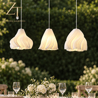 Lustres suspendus modernes et simples, design créatif en forme de fleur plissée 3D, pour salle à manger, chambre, salon, bureau, boutique