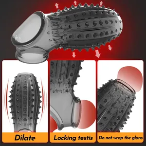 غطاء للقضيب، لعبة جنسية للرجال، موسع ومطيل للقضيب، قضيب اصطناعي واقعي، حلقة القضيب لتثبيت السائل المنوي، أداة تدريب القضيب للرجال - Product Image 2