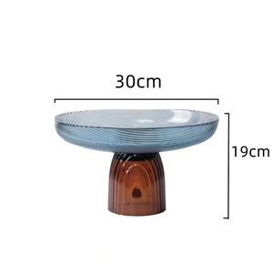 Blocage de la couleur <span class=keywords><strong>pieds</strong></span> hauts vitrail moderne créatif maison noix collation assiette de fruits - Product Image 4