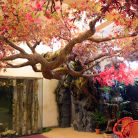 Vente flash : Arbre artificiel en fibre de verre de 3,5 mètres, résistant aux UV, ignifuge, feuilles d'automne, arbre d'aménagement paysager pour l'intérieur