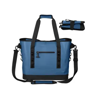 High Quality Folding Soft Cooler Bag Custom Logo Camping Lunch Ice Cooler Bag New Design Beach Waterproof Cooler Handbag