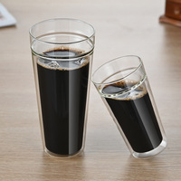 Tasses à café en verre borosilicate à double paroi Tenrey, tasses isothermes