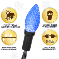 Lampu LED Pixel RGB AOYING WS2811 DC12v C9, Lampu String LED Berubah Warna, Dapat Diprogram, Lampu Pohon Natal