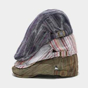 Spring <b>Summer</b> New Vintage Ivy Hats Women Men Stripes Fashion British Breathable Ivy Hat - Product Image 1