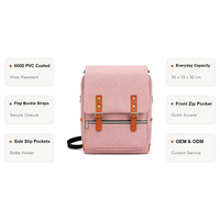 Sac à dos décontracté en PVC durable avec fermeture éclair, poignée souple, léger et grande capacité - Sac de voyage unisexe pour l'extérieur