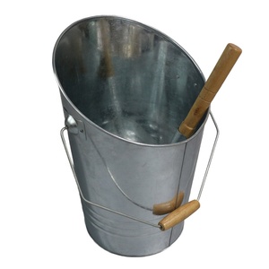 ถังเถ้าพร้อมฝาและพลั่วอุปกรณ์เตาผิงถังถ่านหินถังโลหะถังสำหรับหลุมไฟไม้เม็ด - Product Image 5