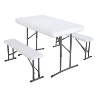 Table d'Extérieur Pliante en Plastique pour Fête, Repas, Location, Plateau en HDPE, Châssis en Acier Solide de 1,80 m