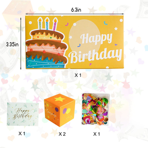 Boîte <span class=keywords><strong>cadeau</strong></span> surprise 3D avec <span class=keywords><strong>confettis</strong></span> rebondissants, porte-argent pop-up, carte créative DIY pour les fournitures de fête d'anniversaire - Product Image 2