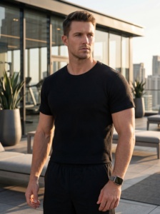 T-shirts vierges de haute qualité, personnalisables, unisexes, respirants, vêtements d'été, <span class=keywords><strong>streetwear</strong></span> urbain, t-shirt slim fit pour hommes - Product Image 2