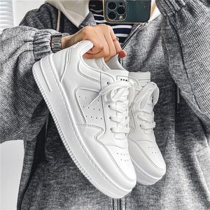 Trend Men's Casual <b>Shoes</b> Breathable <b>White</b> Sneakers Thick Soled Students Lace Sealing Outdoor Walking Casual <b>Shoes</b> - Product Image 3