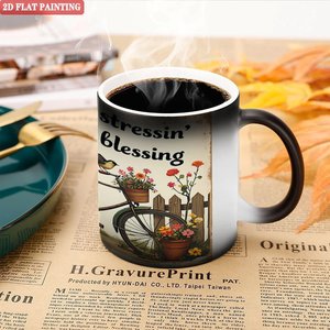 Taza Mágica Personalizada con Diseño de Aniversario, Negra Esmerilada, 11 oz, Cerámica, Sensible al Calor, Taza Blanca - Product Image 5