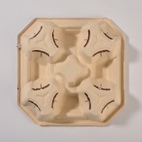 Sous-verre jetable en pulpe de bambou biodégradable de qualité alimentaire, écologique, épaissi, imperméable, à quatre compartiments, détachable, pour tasses à café