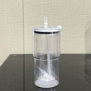 Gobelets en plastique transparents réutilisables sans BPA de 17 oz pour boules de neige, gobelets en acrylique à <span class=keywords><strong>double</strong></span> paroi pré-perforés pour artisanat DIY et paillettes - Product Image 1