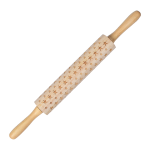 المصنع مباشرة عالية الجودة الخشب المتداول عصا شكل نجمة المطاط الخشب دبابيس اللف طويلة الأمد عصا خشبية - Product Image 1