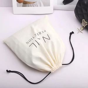 Sac à cordon en coton mousseline personnalisé avec logo couleur naturelle pour bijoux, sac cadeau en coton mousseline avec logo personnalisé - Product Image 5