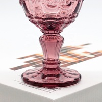 LANGXU vente en gros de gobelet verres fantaisie verrerie verre à vin ondulé coloré avec boîte cadeau pour mariage