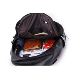 Sac à dos pour ordinateur portable avec trou pour écouteurs, sac à dos de voyage scolaire avec interface USB, sac à dos en cuir décontracté pour homme de marque M0106 - Product Image 3