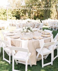 Silla <span class=keywords><strong>y</strong></span> mesa para invitados de banquete de boda al aire libre de alta calidad para grandes eventos, mesa exterior blanca romántica - Product Image 3