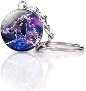 <span class=keywords><strong>Zodiac</strong></span> 12 Gemini porte-clés en verre porte-clés lunettes <span class=keywords><strong>Zodiac</strong></span> 12 Constellation Glow In The Dark Creative Galaxy porte-clés - Product Image 1