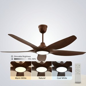 Ventilador de techo de 60 pulgadas con 5 aspas de ABS, luz LED, control remoto, motor de CC, 6 velocidades, para sala de estar, diseño moderno - Product Image 5