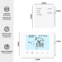 Termostato WiFi RF de Diseño Moderno con Receptor, Botón Táctil Sensible, Termostato Tuya para Caldera de Gas Doméstica, Termostato de Calefacción