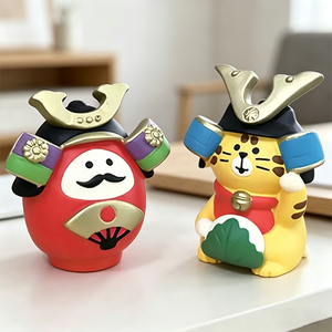 Gatto <span class=keywords><strong>Samurai</strong></span> Cartoon Daruma - Statuetta Portafortuna in Resina per Decorazione Casa e Ufficio, Figurina Decorativa come Regalo - Product Image 4