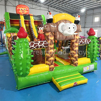 Toboggan gonflable pour enfants en forme de girafe de safari africain - Matériel PVC, multicolores, usage commercial, capacité 100-200 kg
