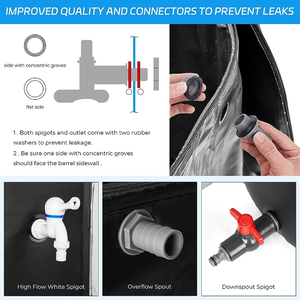 خزان تخزين مياه قابل للطي لبرميل مياه الأمطار 350L للخدمة الشاقة - Product Image 4