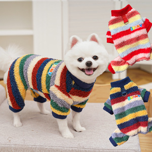 Weiwang Rainbow Fleece <b>Dog</b> <b>Clothes</b> Four-Legged Winter Pet Apparel For Small <b>Dogs</b> Bichon Frise Corgi - Product Image 2