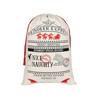 Large Christmas Canvas Drawstring <b>Bag</b> Christmas Canvas <b>Bag</b> Gift <b>Bag</b> - Product Image 1