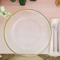 Assiette en verre transparente simple, artisanat créatif, assiette de fruits maison, assiette à steak occidentale, assiette de mariage occidentale