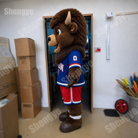 Costume de mascotte en peluche personnalisé Shengye Factory, animaux de ferme, bison, pour tournoi de football, OEM ODM, mascotte de marque, animal en peluche
