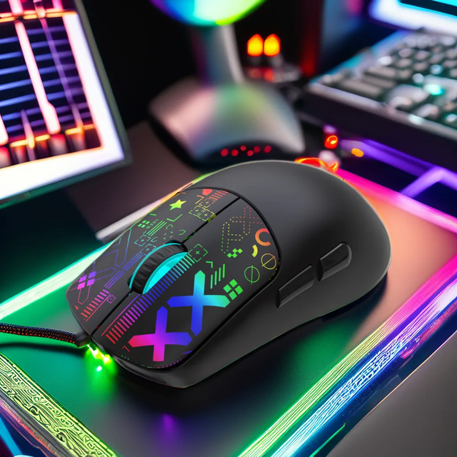 RGB Ergonomic Right-Handed 3600DPI Wireless Gaming Mouse 11 RGB Lighting Modes Tri-Mode Mechanical for Computers and Laptops