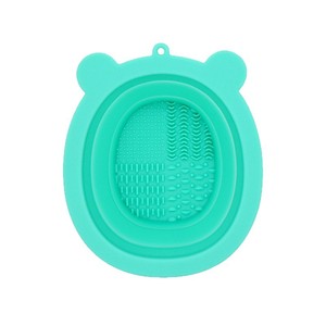 Bear Shape <b>Silicone</b> Makeup Brush Cleaner Bowl Custom Folding Washing Powder Puff Cleaning Pad Cosmetic Beauty <b>Tool</b> Home Use - Product Image 4
