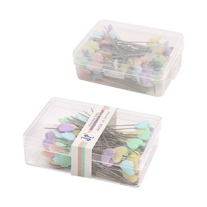 Accessoires de vêtement JC Broche en acier à tête en plastique Diverses formes de goupilles droites à tête <span class=keywords><strong>plate</strong></span> à coudre colorées - Product Image 5