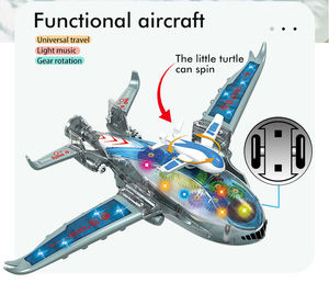 Avion jouet électrique universel à engrenages, transparent, avec fonction « Bump & Go », lumière, musique et rotation, petit avion éducatif pour enfants - Product Image 5